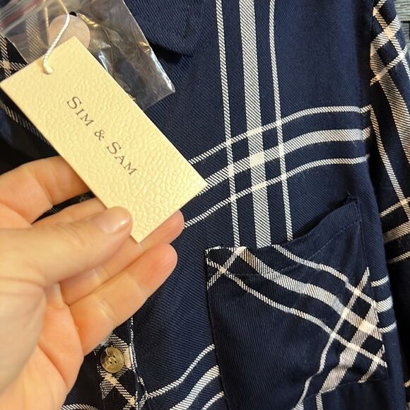 NWT Sim & Sam Flannel Button Down Size Medium - Picture 8 of 12